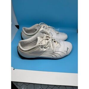 Puma Future Cat White Silver Leather Driving Shoes Sneakers Womens 7 302223-11